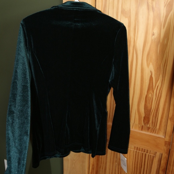 NWT Dark green velvet blazer - Picture 3 of 7